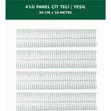 Başkent Çit Sistemleri 4'lü Panel Çit Teli 10 Metre 50CM Yükseklik Yeşil Renk - 50 x 250