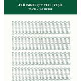 Başkent Çit Sistemleri 4'lü Panel Çit Teli 10 Metre 75CM Yükseklik Yeşil Renk - 75 x 250