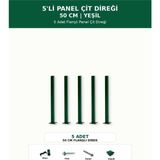 Başkent Çit Sistemleri 5'li Panel Çit Direği 50CM Yükseklik Yeşil Renk - 50 x 50
