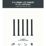 Başkent Çit Sistemleri 5'li Panel Çit Direği 75CM Yükseklik Antrasit Renk - 75 x 75