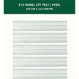 Başkent Çit Sistemleri 5'li Panel Çit Teli 12,5 Metre 150CM Yükseklik Yeşil Renk - 150 x 250