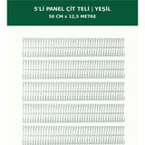 Başkent Çit Sistemleri 5'li Panel Çit Teli 12,5 Metre 50CM Yükseklik Yeşil Renk - 50 x 250