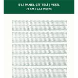 Başkent Çit Sistemleri 5'li Panel Çit Teli 12,5 Metre 75CM Yükseklik Yeşil Renk - 75 x 250