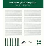 Başkent Çit Sistemleri 8'li Panel Çit Takım + 1 Direk 20 Metre 120CM Yükseklik Yeşil Renk - 120 x 250