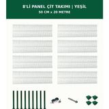 Başkent Çit Sistemleri 8'li Panel Çit Takım + 1 Direk 20 Metre 50CM Yükseklik Yeşil Renk - 50 x 250
