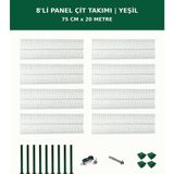 Başkent Çit Sistemleri 8'li Panel Çit Takım + 1 Direk 20 Metre 75CM Yükseklik Yeşil Renk - 75 x 250