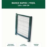 Başkent Çit Sistemleri Bahçe Kapısı Mandallı Asma Kilitli Panel Çit Uyumlu 120X100CM Yeşil Renk - 120 x 100