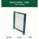 Başkent Çit Sistemleri Bahçe Kapısı Mandallı Asma Kilitli Panel Çit Uyumlu 150X100CM Yeşil Renk - 150 x 100