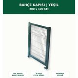 Başkent Çit Sistemleri Bahçe Kapısı Mandallı Asma Kilitli Panel Çit Uyumlu 200X100CM Yeşil Renk - 200 x 100
