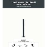 Başkent Çit Sistemleri Panel Çit Direği 75CM Yükseklik Antrasit Renk - 75 x 75