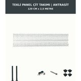 Başkent Çit Sistemleri Panel Çit Takım + 1 Direk 2,5 Metre 120CM Yükseklik Antrasit Renk - 120 x 250