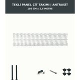 Başkent Çit Sistemleri Panel Çit Takım + 1 Direk 2,5 Metre 150CM Yükseklik Antrasit Renk - 150 x 250