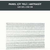 Başkent Çit Sistemleri Panel Çit Teli 120X250CM Antrasit Renk - 120 x 250