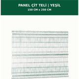 Başkent Çit Sistemleri Panel Çit Teli 150X250CM Yeşil Renk - 150 x 250