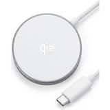 Başkenttekno 25W Qi2 Manyetik Hızlı Kablosuz Şarj Pedi - iPhone Magsafe & Android Uyumlu Örgü Kablolu Şarj Aleti - Beyaz