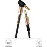 Başkenttekno Altın Uçlu Araç Müzik Ses Kablosu Stereo Aux Akordiyon Kablo 3.5mm - Beyaz