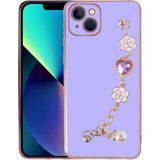 Başkenttekno Apple iPhone 14 Kılıf El Tutamaçlı Kamera Korumalı Taka Silikon Kapak - Mor