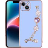 Başkenttekno Apple iPhone 15 Kılıf El Tutamaçlı Kamera Korumalı Taka Silikon Kapak - Mor