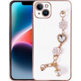 Başkenttekno Apple iPhone 15 Plus Kılıf El Tutamaçlı Kamera Korumalı Taka Silikon Kapak - Beyaz
