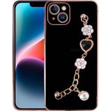 Başkenttekno Apple iPhone 15 Plus Kılıf El Tutamaçlı Kamera Korumalı Taka Silikon Kapak - Siyah