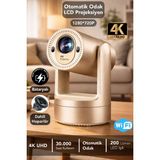 Başkenttekno Bataryalı Otomatik Odaklı Projektör - Android Wifi 4K Destekli Ev Sineması Taşınabilir Projeksiyon