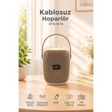 Başkenttekno Bluetooth Hoparlör Rgb Işıklı Fm Radyo Kablosuz Taşınabilir Speaker GTS-1679 - Bej