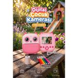 Başkenttekno Dijital Fotoğraf Makineleri Çocuk Termal Resim Kağıt Baskılı Yazıcı Kamera Video Makinesi CMR21 Mavi