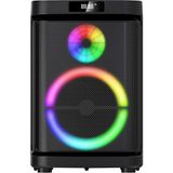 Başkenttekno GD-1019 Dijital LED Göstergeli Çift Mikrofonlu Rgb Tws 10 Inç Stereo Bass Kablosuz Karaoke Hoparlör - Siyah