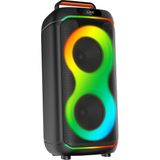 Başkenttekno GD-2823 Dijital LED Göstergeli Fm Radyolu Mikrofonlu Rgb Tws Çift 8 Inç Stereo Bass Kablosuz Karaoke Hoparlör - Siyah