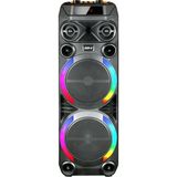 Başkenttekno GD-2897 Dijital LED Göstergeli Mikrofonlu Rgb Tws Çift 8 Inç Stereo Bass Kablosuz Karaoke Hoparlör - Siyah