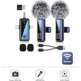 Başkenttekno H68 Type-C + Lightning + Aux 2li 3in1 Kablosuz Yaka Mikrofonu - Siyah