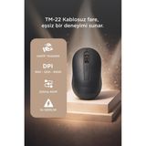 Başkenttekno Kablosuz Mouse USB Alıcılı Fare TM22 Siyah