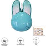 Başkenttekno Kablosuz Tavşan Kulaklı Sessiz Mouse 1200 Dpı Optik Kablosuz Fare Tm-21 - Mavi