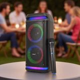 Başkenttekno KTS-2089 Rgb Işıklı Taşınabilir Bluetooth Hoparlör - Şarjlı Parti Höpörlör - Siyah