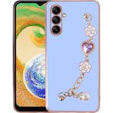 Başkenttekno Samsung Galaxy A04S El Tutamaçlı Kamera Korumalı Taka Silikon Kapak Kılıf - Mor