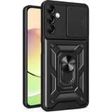 Başkenttekno Samsung Galaxy A14 Kılıf Tank Magnetik Standlı Kamera Korumalı Sürgülü Vega Kapak - Siyah