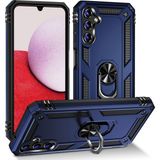 Başkenttekno Samsung Galaxy A14 Kılıf Vega Tank Sert Yüzüklü Standlı Zırh Koruma Kapak - Mavi