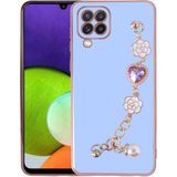 Başkenttekno Samsung Galaxy A22 4g Kılıf El Tutamaçlı Kamera Korumalı Taka Silikon Kapak - Mor