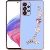 Başkenttekno Samsung Galaxy A33 5g Kılıf El Tutamaçlı Kamera Korumalı Taka Silikon Kapak - Mor