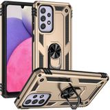 Başkenttekno Samsung Galaxy A33 5g Kılıf Vega Tank Sert Yüzüklü Standlı Zırh Koruma Kapak - Gold
