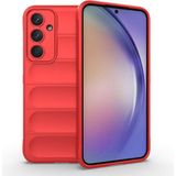 Başkenttekno Samsung Galaxy A35 Kılıf Esnek Tpu Oyuklu Arka Yüzey Tasarımlı Etnik Silikon Kapak - Kırmızı