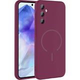 Başkenttekno Samsung Galaxy A35 Kılıf Meta Lansman M-Safe Kamera Korumalı Içi Kadife Yumuşak Renkli Süet Silikon - Mürdüm