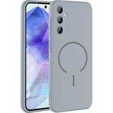Başkenttekno Samsung Galaxy A35 Kılıf Meta Lansman M-Safe Kamera Korumalı Içi Kadife Yumuşak Renkli Süet Silikon - Titanyum - Gri