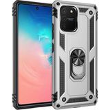 Başkenttekno Samsung Galaxy A91 (S10 Lite) Kılıf Vega Tank Sert Yüzüklü Standlı Zırh Koruma Kapak - Galaxy S10 Lite - Gri