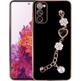 Başkenttekno Samsung Galaxy S20 Fe Kılıf El Tutamaçlı Kamera Korumalı Taka Silikon Kapak - Siyah