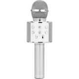 Başkenttekno WS-858 Karaoke Mikrofon Aux USB ve Sd Kart Girişli Bluetooth Hoparlör - Gümüş