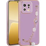 Başkenttekno Xiaomi Mi 13 Kılıf El Tutamaçlı Kamera Korumalı Taka Silikon Kapak Kılıf - Mor
