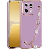 Başkenttekno Xiaomi Mi 13 Pro Kılıf El Tutamaçlı Kamera Korumalı Taka Silikon Kapak Kılf - Mor