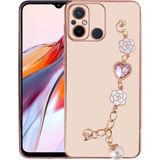Başkenttekno Xiaomi Redmi 12C Kılıf El Tutamaçlı Kamera Korumalı Zore Taka Silikon Kapak - Pembe