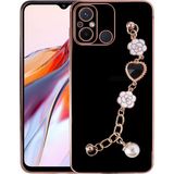 Başkenttekno Xiaomi Redmi 12C Kılıf El Tutamaçlı Kamera Korumalı Zore Taka Silikon Kapak - Siyah